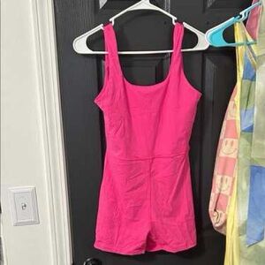 Vibrant Pink Sleeveless Romper Daily Drills